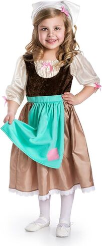Little Adventures Cinderella Day Dress Princess Dress Up Costume for Girls Medium (Age 3-5) - Machine Washable Child Pretend Play and Party Dress with No Glitter in Kuwait