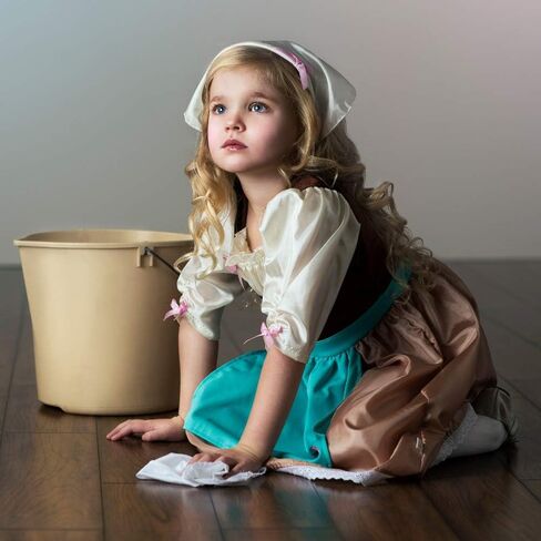 Little Adventures Cinderella Day Dress Princess Dress Up Costume for Girls Medium (Age 3-5) - Machine Washable Child Pretend Play and Party Dress with No Glitter in Kuwait