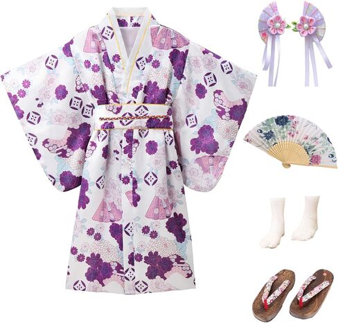 Japanese Traditional Dress for Girls Costume Kimono for Kids Set in Saudi Arabia