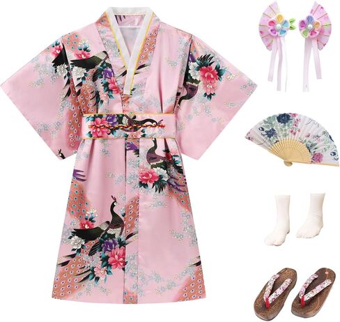 Japanese Traditional Dress for Girls Costume Kimono for Kids Set in Saudi Arabia