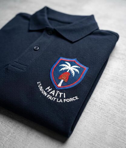 Haiti World Cup 2026 Polo Shirt – Haitian Flag Embroidered Cotton Short Sleeve Polo (Navy Blue) in Saudi Arabia
