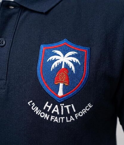 Haiti World Cup 2026 Polo Shirt – Haitian Flag Embroidered Cotton Short Sleeve Polo (Navy Blue) in Saudi Arabia