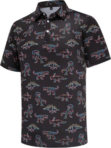 Mens Golf Polo Shirts Short Sleeve Dry Fit Print Performance Moisture Wicking Casual Funny Golf Polo Shirts for Men in Kuwait