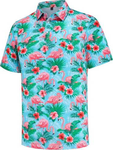 Mens Golf Polo Shirts Short Sleeve Dry Fit Print Performance Moisture Wicking Casual Funny Golf Polo Shirts for Men in Kuwait