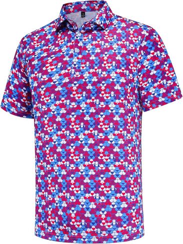 Mens Golf Polo Shirts Short Sleeve Dry Fit Print Performance Moisture Wicking Casual Funny Golf Polo Shirts for Men in Kuwait