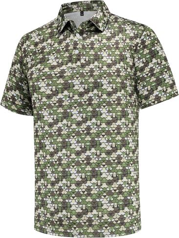 Mens Golf Polo Shirts Short Sleeve Dry Fit Print Performance Moisture Wicking Casual Funny Golf Polo Shirts for Men in Kuwait