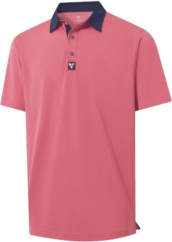 Men' s Golf Shirts Short Sleeve Performance Moisture Wicking Dry Fit Solid Casual Pique Golf Polo Shirts for Men in Kuwait