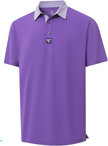 Men' s Golf Shirts Short Sleeve Performance Moisture Wicking Dry Fit Solid Casual Pique Golf Polo Shirts for Men in Saudi Arabia