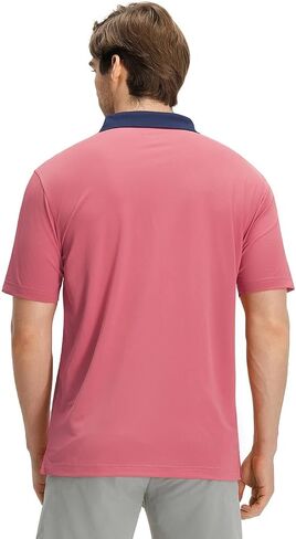Men' s Golf Shirts Short Sleeve Performance Moisture Wicking Dry Fit Solid Casual Pique Golf Polo Shirts for Men in Kuwait
