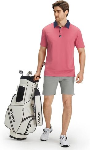 Men' s Golf Shirts Short Sleeve Performance Moisture Wicking Dry Fit Solid Casual Pique Golf Polo Shirts for Men in Kuwait