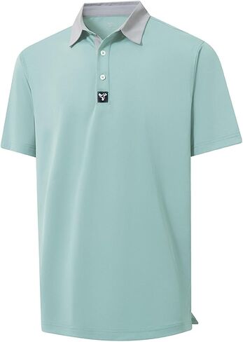 Men' s Golf Shirts Short Sleeve Performance Moisture Wicking Dry Fit Solid Casual Pique Golf Polo Shirts for Men in Kuwait