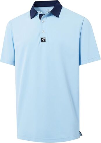 Men' s Golf Shirts Short Sleeve Performance Moisture Wicking Dry Fit Solid Casual Pique Golf Polo Shirts for Men in Kuwait