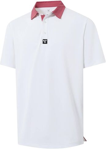 Men' s Golf Shirts Short Sleeve Performance Moisture Wicking Dry Fit Solid Casual Pique Golf Polo Shirts for Men in Kuwait