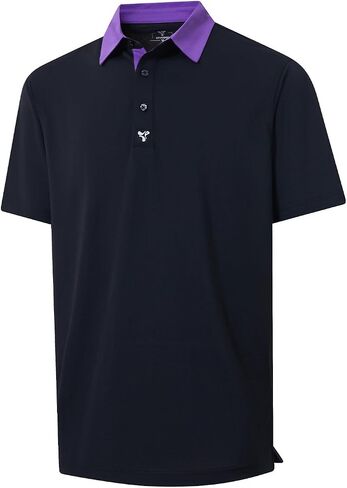 Men' s Golf Shirts Short Sleeve Performance Moisture Wicking Dry Fit Solid Casual Pique Golf Polo Shirts for Men in Kuwait