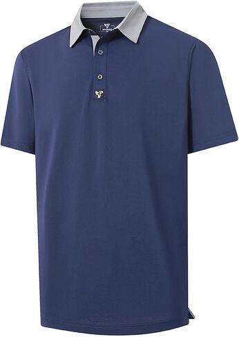 Men' s Golf Shirts Short Sleeve Performance Moisture Wicking Dry Fit Solid Casual Pique Golf Polo Shirts for Men in Kuwait