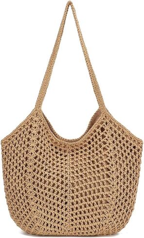 Bycobecy Crochet Tote Bag for Women Soft Summer Purse Beach Tote Bag Cute Handbag for Vacation, Work & Pool in Kuwait