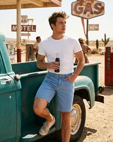 Liloak Mens Jean Shorts Pack, Mens Denim Shorts Stretch Straight Leg Jorts Men Casual Summer Shorts in Kuwait