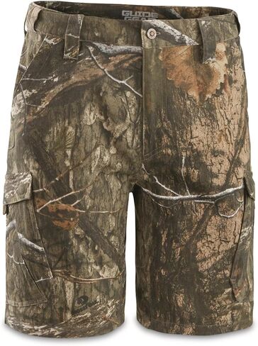 شورت Camo Cargo للرجال من Guide Gear، برمودا من القطن والبوليستر للعمل، كاجوال، المشي لمسافات طويلة والصيد في موسم الصيف هذا in Kuwait