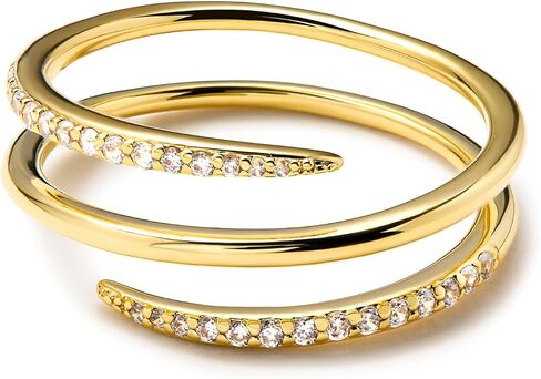 Ana Luisa Rings for Women - Sterling Silver, 14K Gold Plated Rings for Women -Oren Twist Ring for Daily Wear - Trendy, Stackable Open Claw Ring - Hypoallergenic, Water-Resistant Jewelry in Kuwait