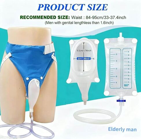 External Catheter for Men - Complete Urine Collection System with Leak-Proof Urine Bags for Men (1000ml & 2000ml Included), Comfortable Urine Collector for Men. in Kuwait