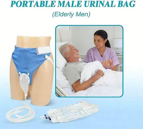 External Catheter for Men - Complete Urine Collection System with Leak-Proof Urine Bags for Men (1000ml & 2000ml Included), Comfortable Urine Collector for Men. in Kuwait