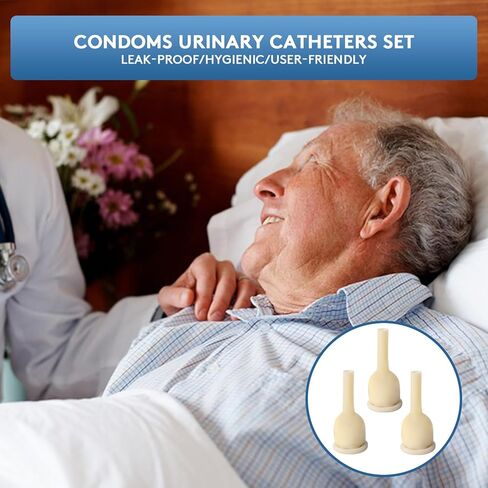 External Catheter for Men, Soft Latex Condom Catheters for Elderly Men Age 80, External Male Catheters with Urine Bags & Tapes (25mm/0.98in (23 pcs)) in Saudi Arabia