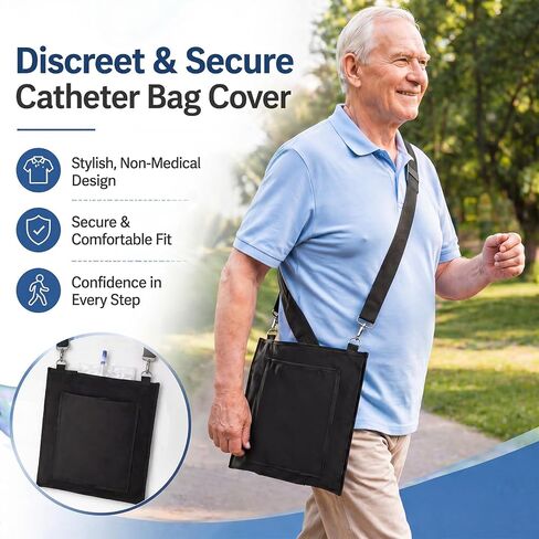 2 Pack Catheter Bag Holder Urinary Drainage Bag Cover with Adjustable Strap for Men Women, Discreet Foley Holder for Privacy & Dignity Waterproof Fits Catheter Users up to 2000ml in Saudi Arabia
