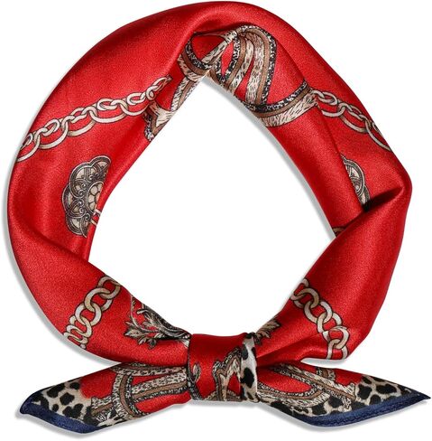 Ciormis 100% Mulberry Silk Scarf- 21" Square Neck Hair Scarves Lightweight Neckerchief for Women Ladies Men with Gift Box in Saudi Arabia