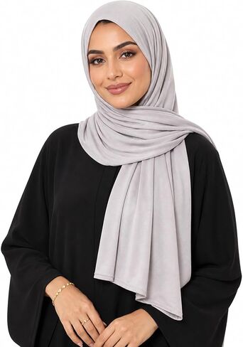 Premium Stretch Cotton Solid Color Scarf for Women, Soft Jersey Shawl Wrap, Large Size Lightweight Everyday Hijab in Saudi Arabia