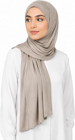 Premium Stretch Cotton Solid Color Scarf for Women, Soft Jersey Shawl Wrap, Large Size Lightweight Everyday Hijab in Saudi Arabia