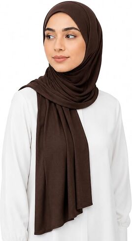 Premium Stretch Cotton Solid Color Scarf for Women, Soft Jersey Shawl Wrap, Large Size Lightweight Everyday Hijab in Saudi Arabia