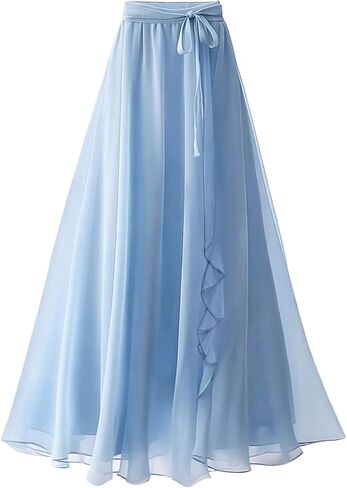 Verdusa Women's Lace Skirt Solid Color Elegant Lace Ruffle Waist Tie Drop Waist Casual Outfits in Kuwait