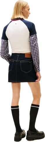 Tommy Jeans Women's Denim Mini Skirt with Pocket and Embroidered Flag Logo in Kuwait