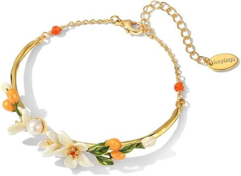 Orange Blossom Flower Kumquat Pearl Enamel Bracelet Jewelry Gift Juicy Grape Mothers' Day in Kuwait
