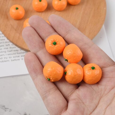 Miniature Artificial Oranges, 15 Pcs Resin Simulation Oranges Artificial Mini Fruits for Home Mini Kitchen Cabinet Props DIY Crafts Decor in Kuwait