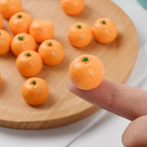 Miniature Artificial Oranges, 15 Pcs Resin Simulation Oranges Artificial Mini Fruits for Home Mini Kitchen Cabinet Props DIY Crafts Decor in Kuwait