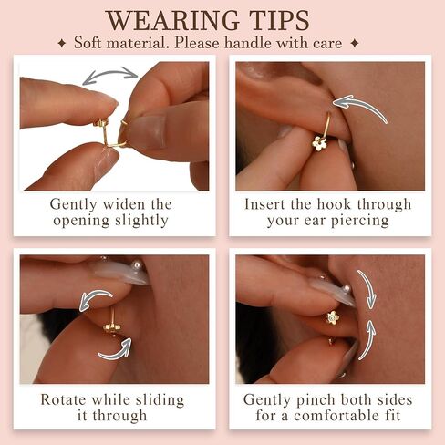 3 Pairs Backless Half Hoop Huggie Earrings,14K Gold Plated Small Open Hoops Earrings for Multiple Piercings, Non-Tarnish Hypoallergenic Sleep Friendly Set Jewelry for Women in Saudi Arabia