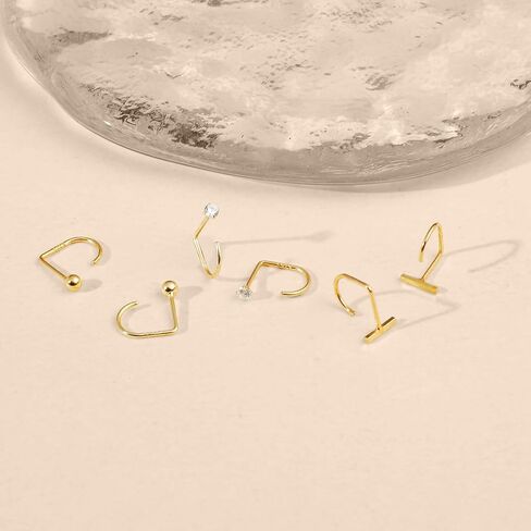 925 Sterling Silver 14K Gold Plated Huggie Half Hoop Earrings — Sleep-Friendly Poke-Free Hypoallergenic Stackable Earring — Comfortable & All Day Wear (Bar,Yellow-Gold) in Saudi Arabia