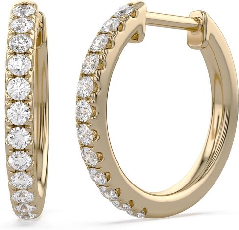 Huggie Hoop Earrings For Women, 0.30 Carat Round Shape Natural or Lab Grown Diamond Wedding Bridal Hoop Earrings In 10K Solid Gold Or 925 Sterling Silver Jewelry for Her (0.30 Cttw) in Kuwait