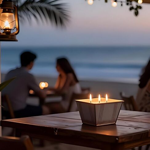 Citronella Candles Outdoor, 24OZ Large Size 3-Wick Citronella Candles, 2 Pack Lemongrass Candle, Natural Soy Wax Candle, 120 Hours Long Burning Candle for Patio Garden Camping Indoor Home Decor in Saudi Arabia