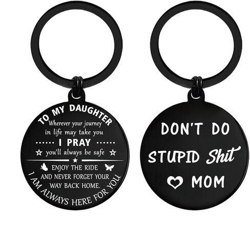 ENGZHI Daughter Gifts for Christmas Birthday Graduation, Don't Do Stupid Love Keychain for Teen Girls Mothes Day in Kuwait