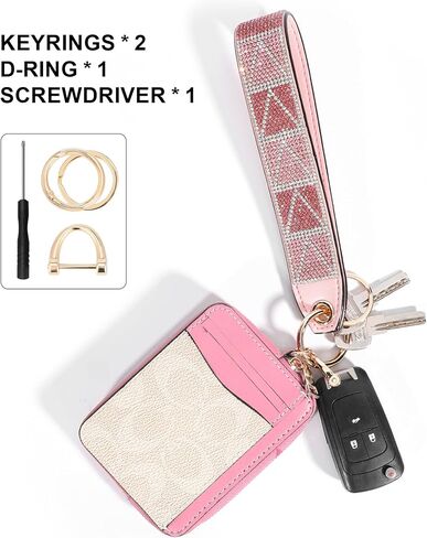 Keychain Wristlet with D-ring: Sparkly Rhinestone for Car Keys and Wallets in Kuwait