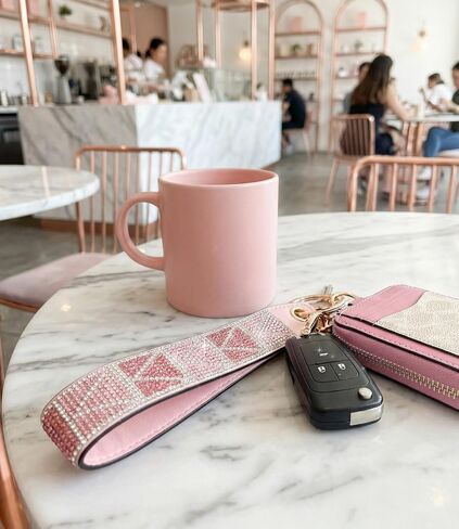 Keychain Wristlet with D-ring: Sparkly Rhinestone for Car Keys and Wallets in Kuwait