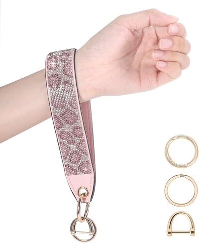 Keychain Wristlet with D-ring: Sparkly Rhinestone for Car Keys and Wallets in Kuwait