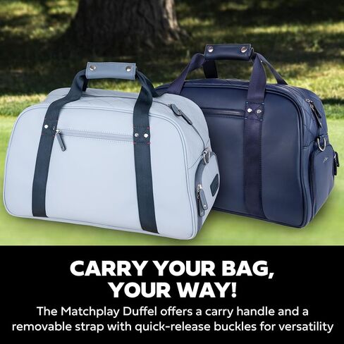 Sun Mountain Matchplay Duffel - حقيبة متينة وخفيفة الوزن مع مساحة تخزين واسعة للرياضيين العصريين - تتميز بحزام كتف قابل للإزالة وحجرة أحذية مخصصة - أزرق داكن in Kuwait