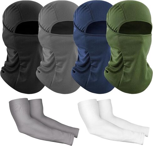 4 Pack Balaclava Ski Mask UV Protection Arm Sleeves for Men Face Cover for Motorcycle Cycling Football Outdoor Sports in Saudi Arabia