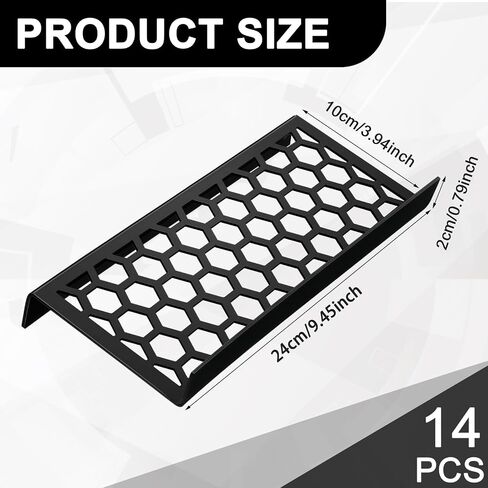 Yalikop 14 Pcs 9.5 x 4 Inch Trading Card Riser for Display Case Extended Long Black Acrylic Display Risers Stand Tray Honeycomb Cards Sorting Tray for Cardshow Vendor Showcase Sport Card Board Game in Kuwait