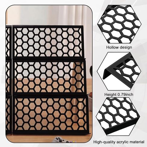 Yalikop 14 Pcs 9.5 x 4 Inch Trading Card Riser for Display Case Extended Long Black Acrylic Display Risers Stand Tray Honeycomb Cards Sorting Tray for Cardshow Vendor Showcase Sport Card Board Game in Kuwait