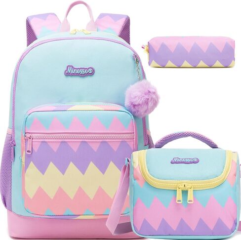 Girls Backpack for School Backpack for Girls 8-12 with Lunch Box Back to School Supplies Backpacks for Kids 10-12 Elementary Middle Student with Pencil Box in Saudi Arabia