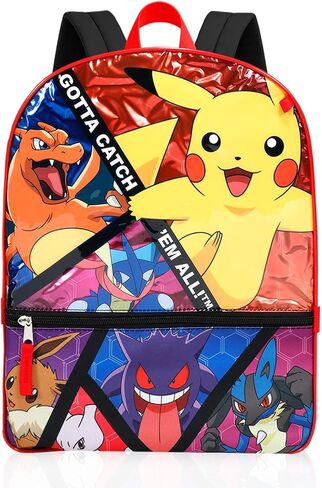 Pokemon Backpack Set for Boys - Bundle with 16" Pikachu Backpack, Snack Bag, Water Bottle, Pencil Case, More | Pokemon School Bag for Kids in Kuwait